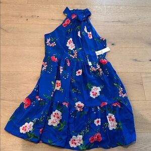 NEW Eliza J Halter High Neck Bow Floral Tiered Dress Size 10 Garden Party Flowy